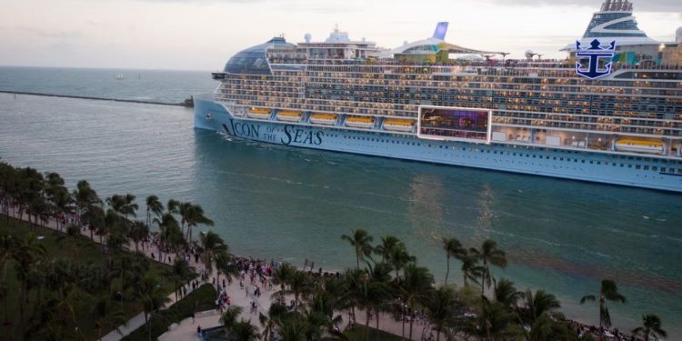 A passenger died after jumping from the world’s largest cruise ship as it set sail from Florida