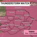 Tornadoes are possible, with a severe thunderstorm watch issued for all of New Jersey and parts of Pennsylvania