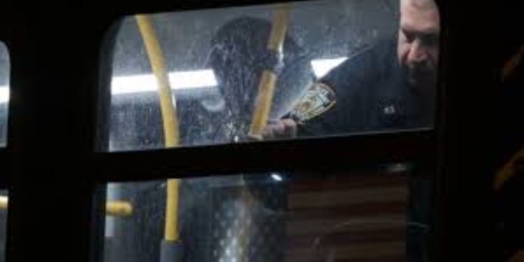 Bullet strikes MTA bus and two men injured in gunfire in Manhattan’s Harlem