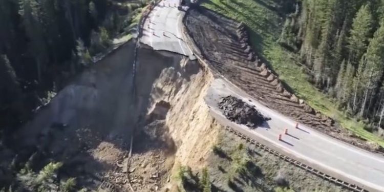 Critical mountain highway linking two US states suffers a ‘catastrophic landslide’, causing significant damage.