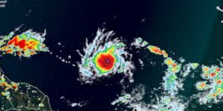 Category 4 Hurricane Beryl approaching Caribbean islands