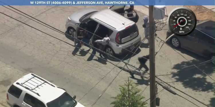 Five Juveniles Are In Custody After A Chase Involving A Stolen Car Ended In Hawthorne, Authorities Say