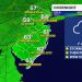 Storms taper overnight; nice Monday with highs reaching 80 in New Jersey